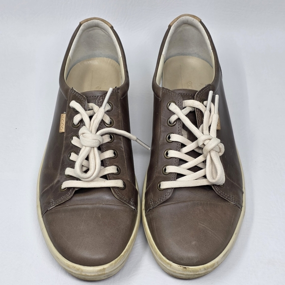 ECCO Soft 7 Women's Size US 9/9.5 EU 40 Brown Leather Sneakers Lace-Up Low Top - Picture 7 of 10